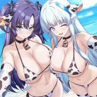 水着姿のユウカとノア