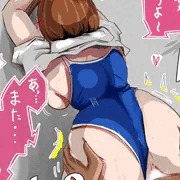 2コマ落ち　通学中にスクール水着JKと