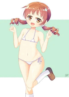 メグちゃんにもマイクロビキニになってもらった。