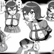 前開けブレザー＋インナーカラーが私の中で化学反応起こして衝動がままに　白黒漫画風
