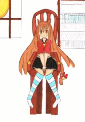 椅子座り　女の子