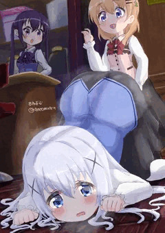 転んでおならしちゃうチノちゃん