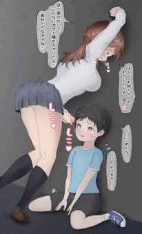 ふたなりJKに顔射されちゃうショタ君