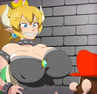 マリオが城に来たクッパ姫のＧＩＦアニメ