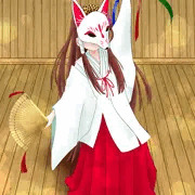 神楽を踊る巫女