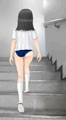 階段の下から