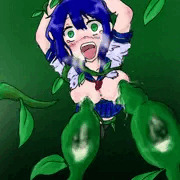 植物系触手で搾乳
