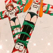 インクリング、ナナ、体操服で磔♥️