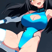 黒髪ぱっつんハイレグレオタ子