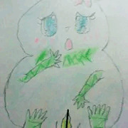 アナログ過去絵39　オリキャラ　妖怪雪ヅリー