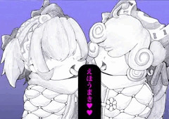 恵方巻きを食べようとしているベラドンナ＆ベラドアネ姉妹