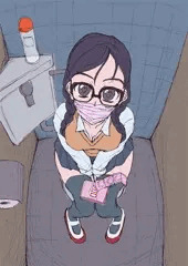 黒髪三つ編みマスク眼鏡っ娘