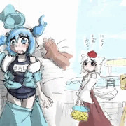友達とプールで待ち合わせしている河童を捕獲之絵図