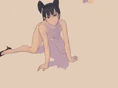 バニーカチューシャで裸でハイヒール