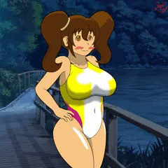 競泳水着で徘徊♡