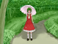 林の入り口に立つ幽香さん