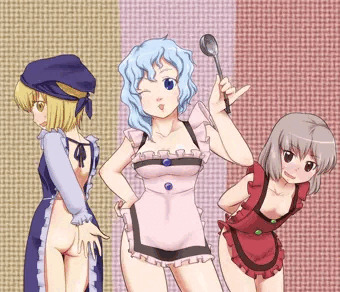 裸エプロン三姉妹