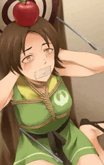 ウィリアムテルごっこで遊ぶ澤ちゃん